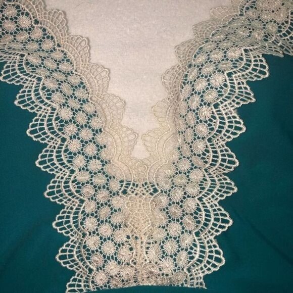 Sea Angel Size Small Swimsuit One Piece Green Teal Crochet Trim NEW Beach Boho - Picture 3 of 6